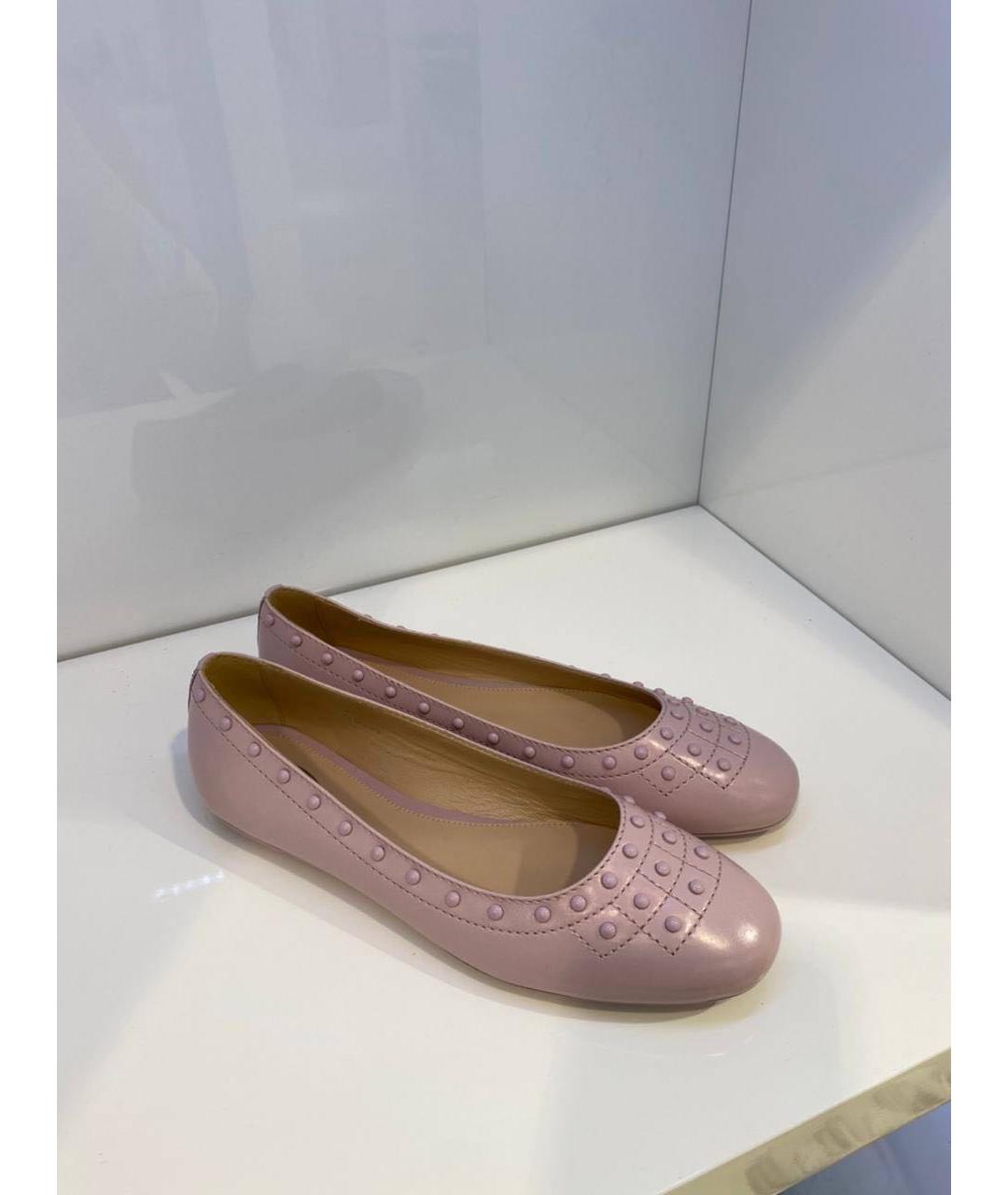 TOD'S Розовые кожаные балетки, фото 4