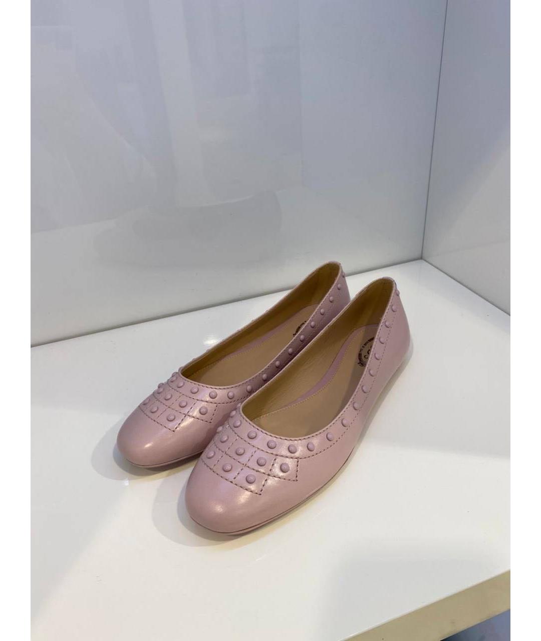 TOD'S Розовые кожаные балетки, фото 2