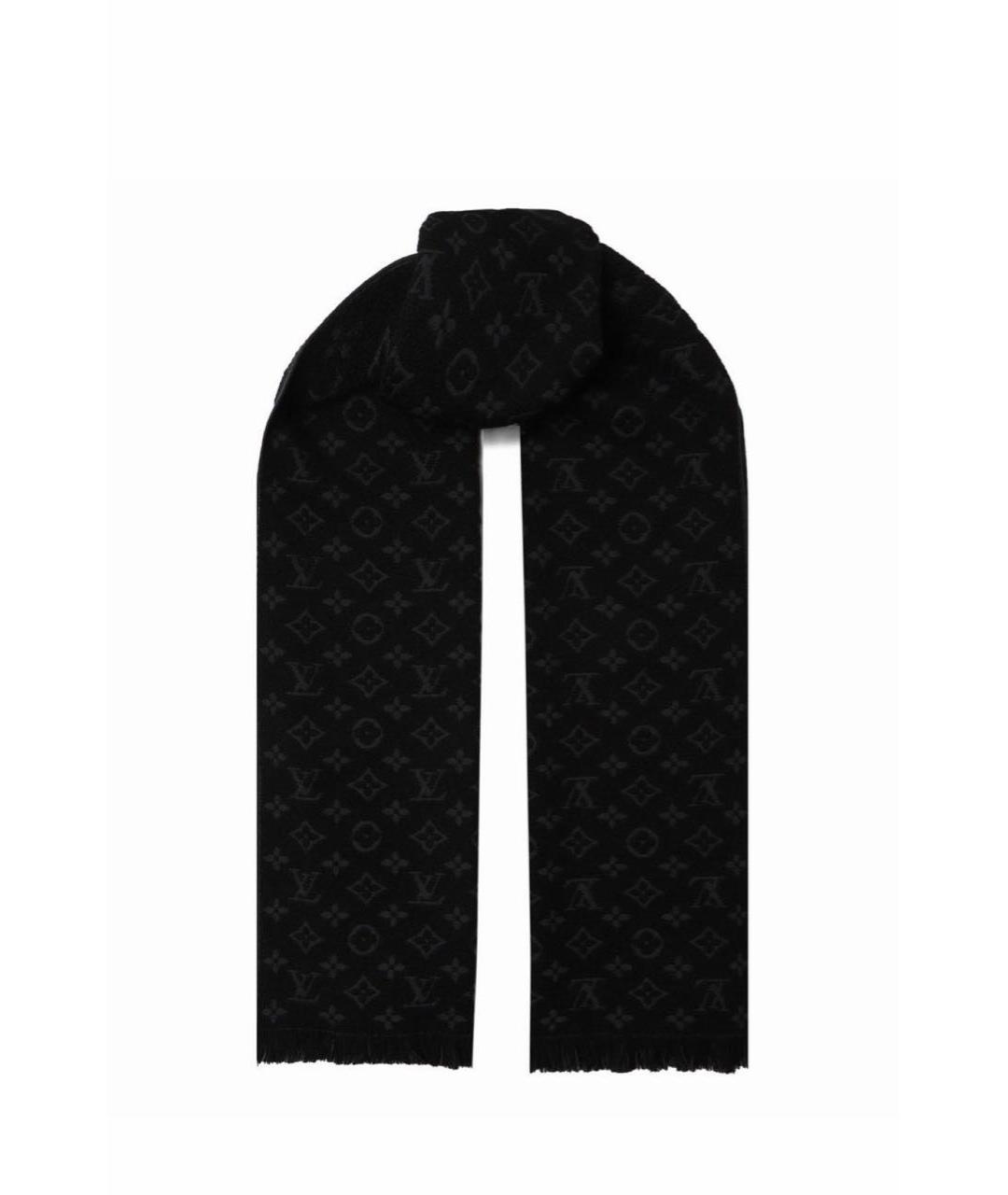 LOUIS VUITTON Черный шерстяной шарф, фото 1