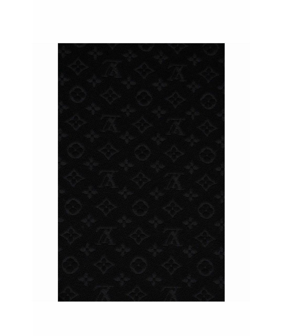 LOUIS VUITTON Черный шерстяной шарф, фото 2