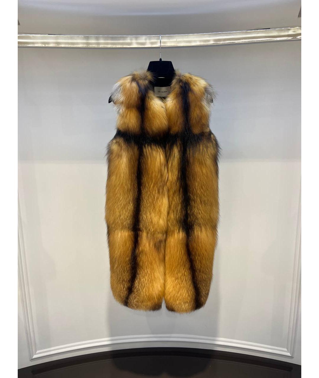 YVES SALOMON Коричневый меховой жилет, фото 4