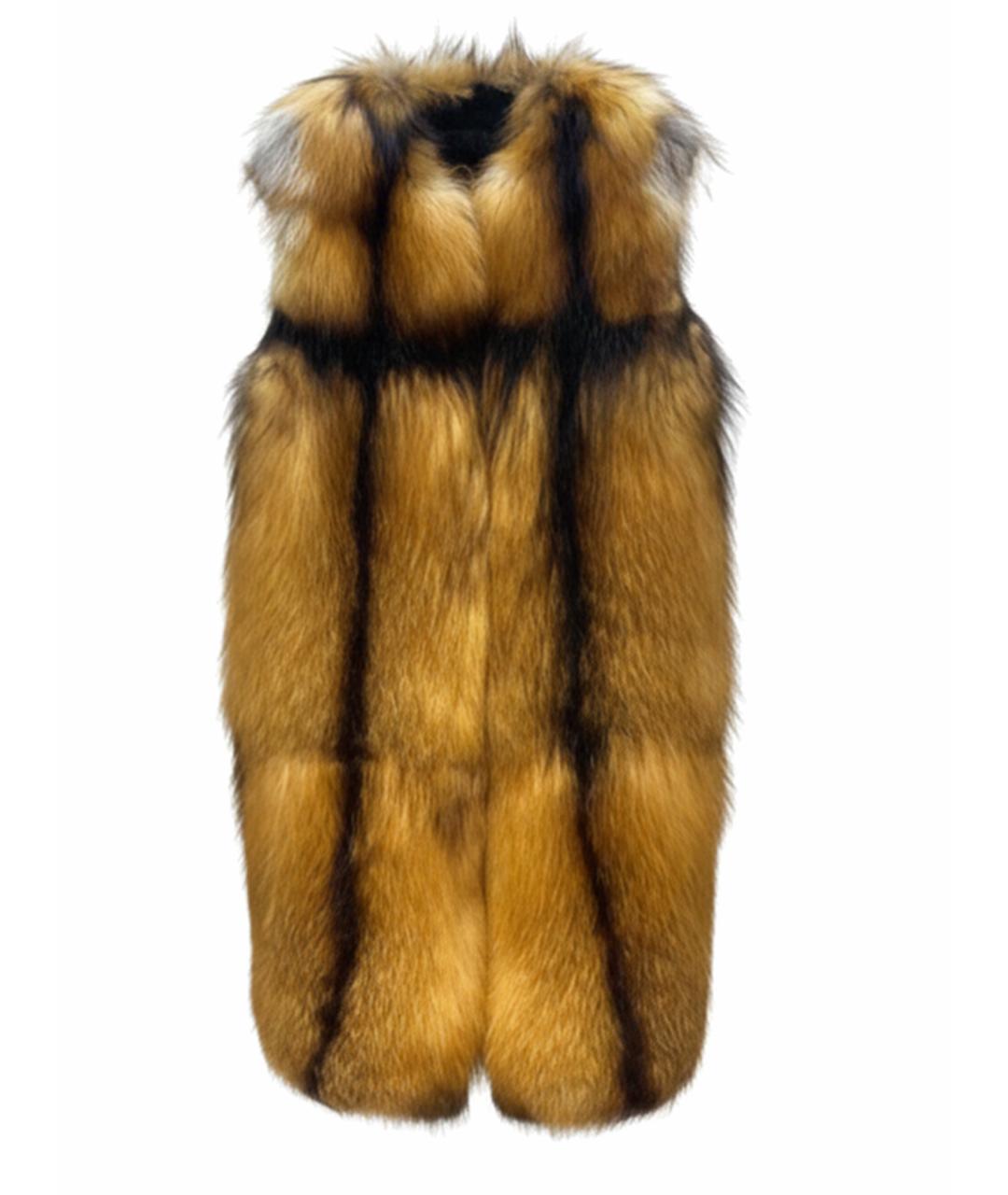 YVES SALOMON Коричневый меховой жилет, фото 1