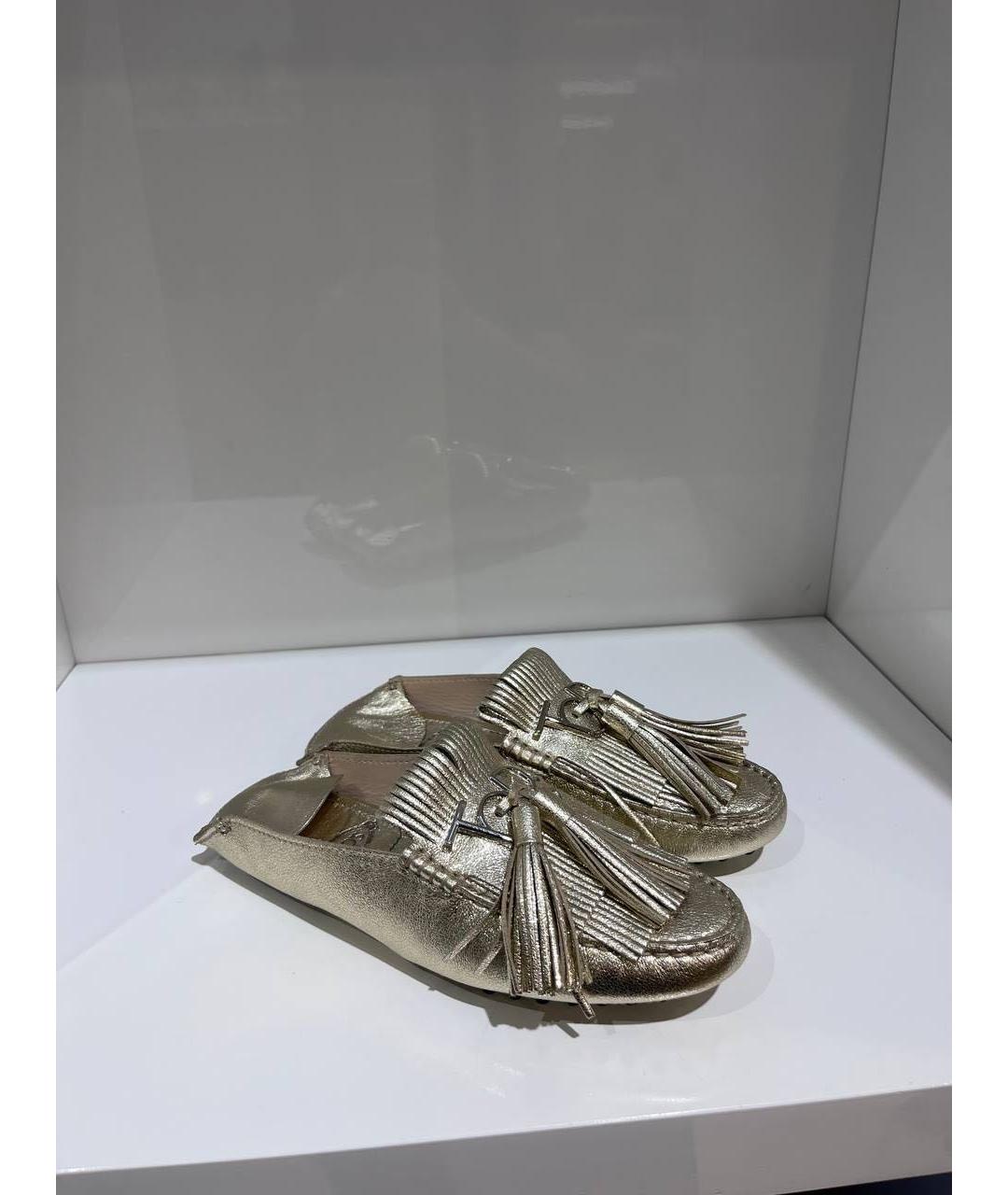 TOD'S Серебряные кожаные мокасины, фото 2