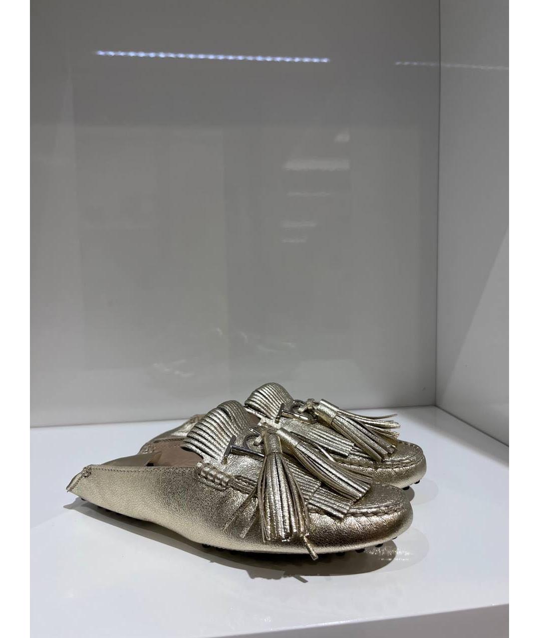 TOD'S Серебряные кожаные мокасины, фото 4