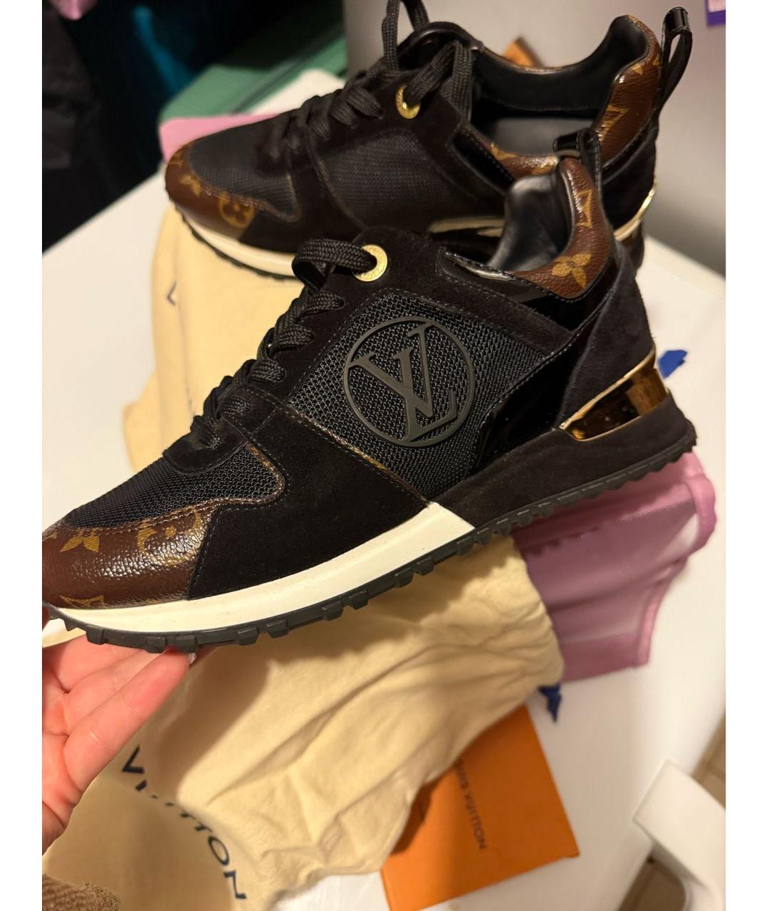 LOUIS VUITTON Черные текстильные кроссовки, фото 3