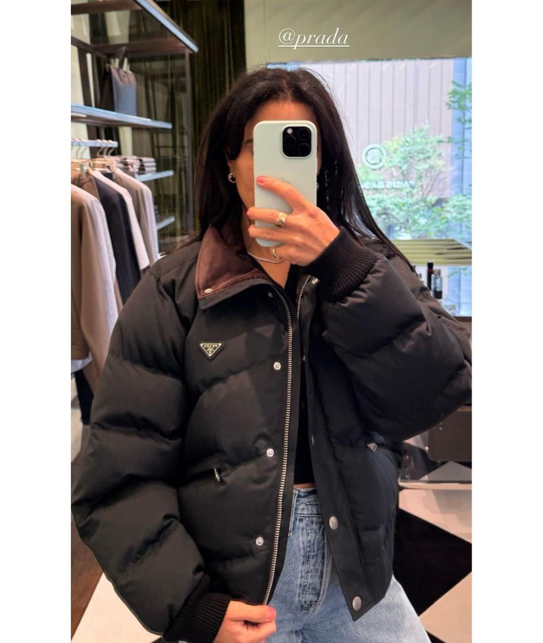 PRADA Темно-синий бархатный пуховик, фото 8