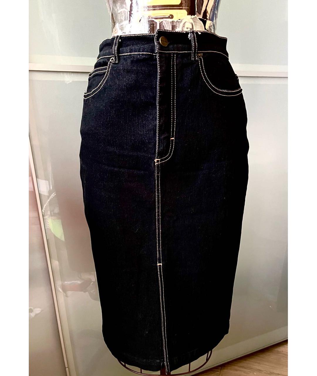 WEEKEND MAX MARA Черная деним юбка миди, фото 4