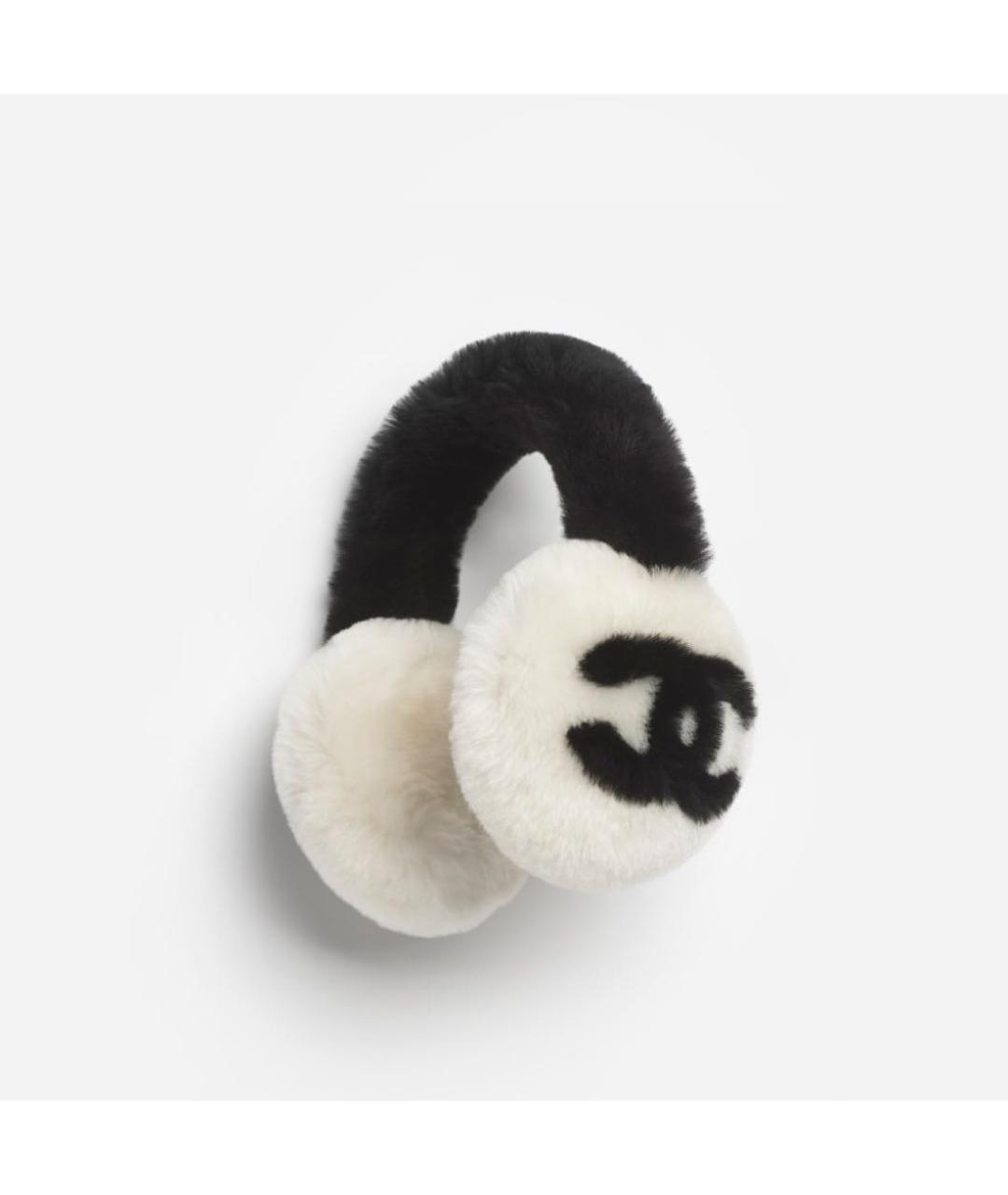 CHANEL Белые шерстяные наушники, фото 6