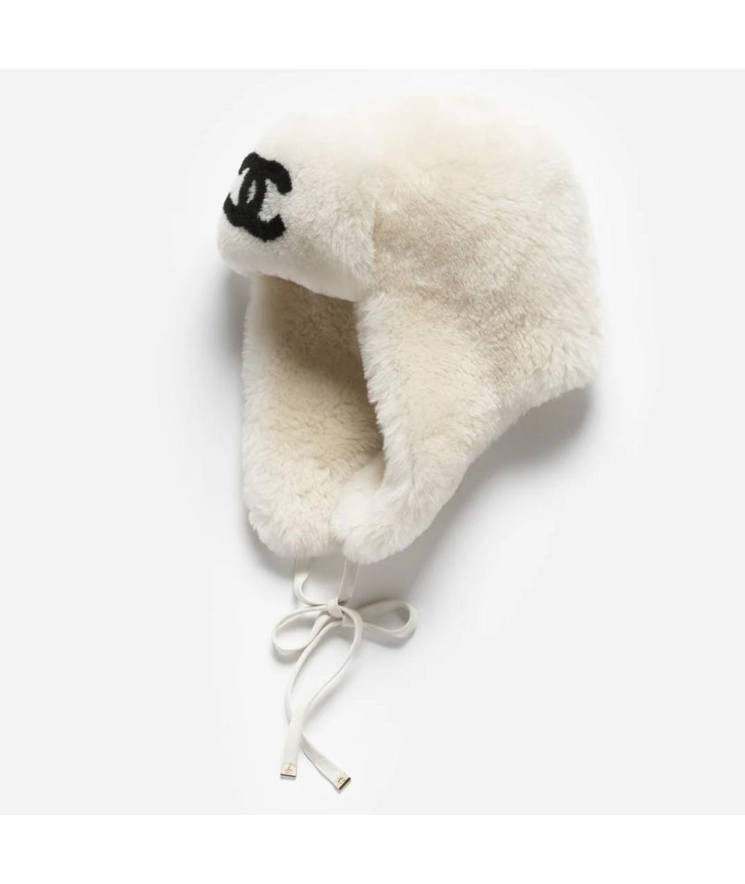 CHANEL Белый шерстяной капюшон, фото 4