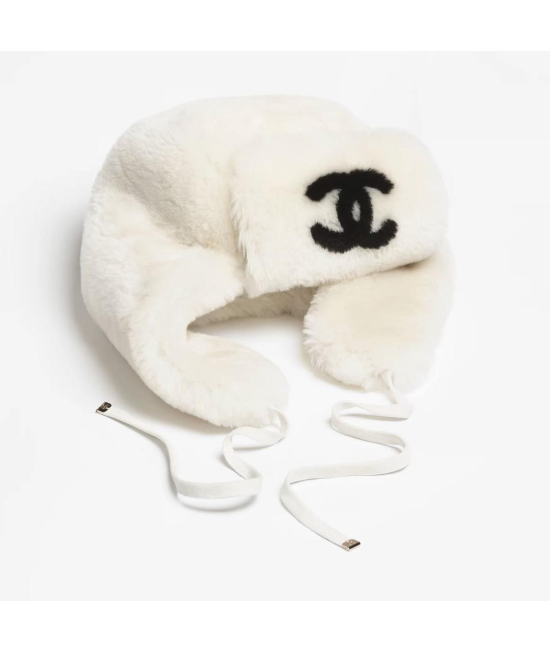 CHANEL Белый шерстяной капюшон, фото 2
