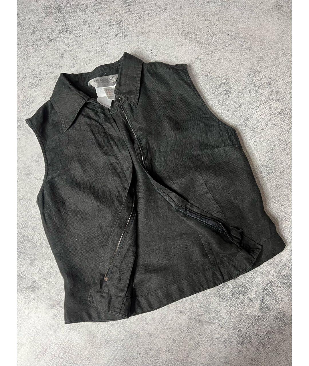 SPORTMAX Черный льняной жилет, фото 2