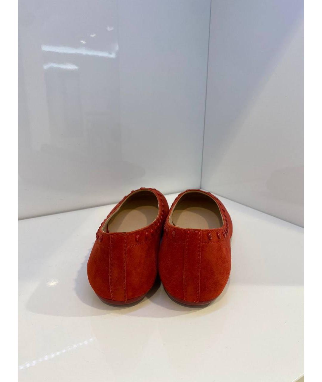 TOD'S Красные замшевые балетки, фото 3