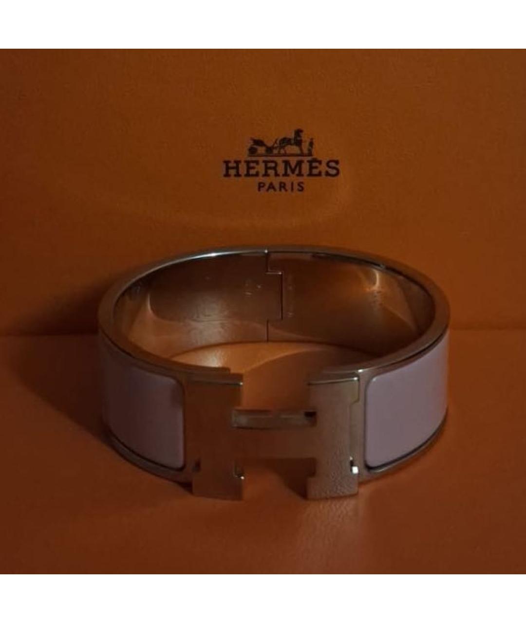 HERMES Серебрянный металлический браслет, фото 3