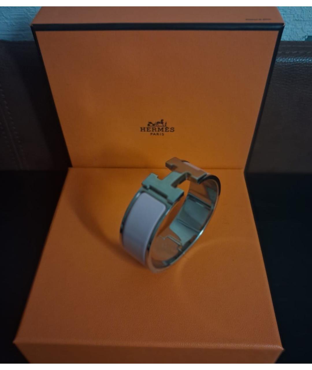 HERMES Серебрянный металлический браслет, фото 4