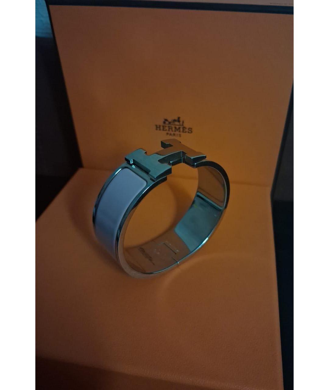 HERMES Серебрянный металлический браслет, фото 2