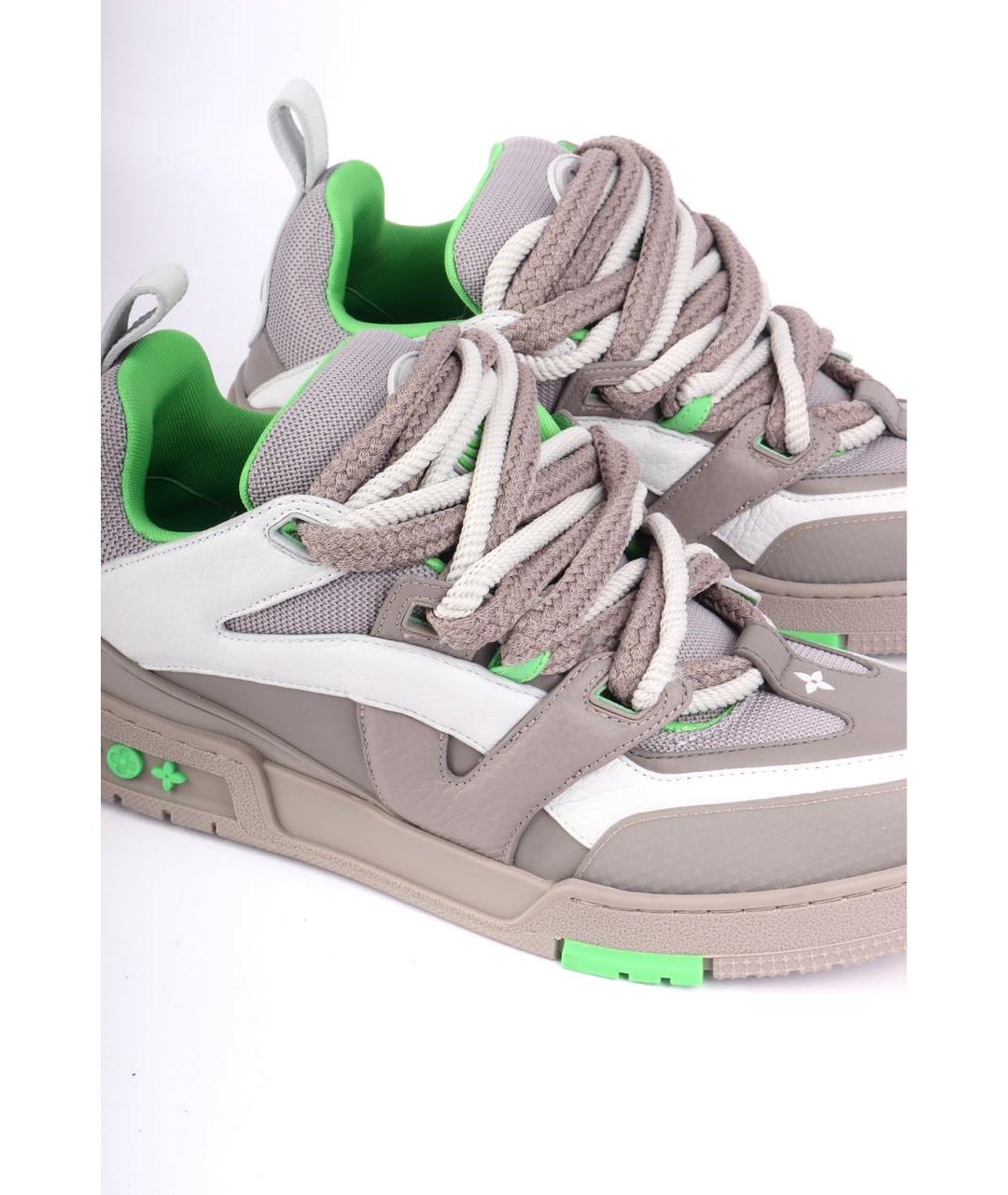 LOUIS VUITTON Серые кожаные низкие кроссовки / кеды, фото 2