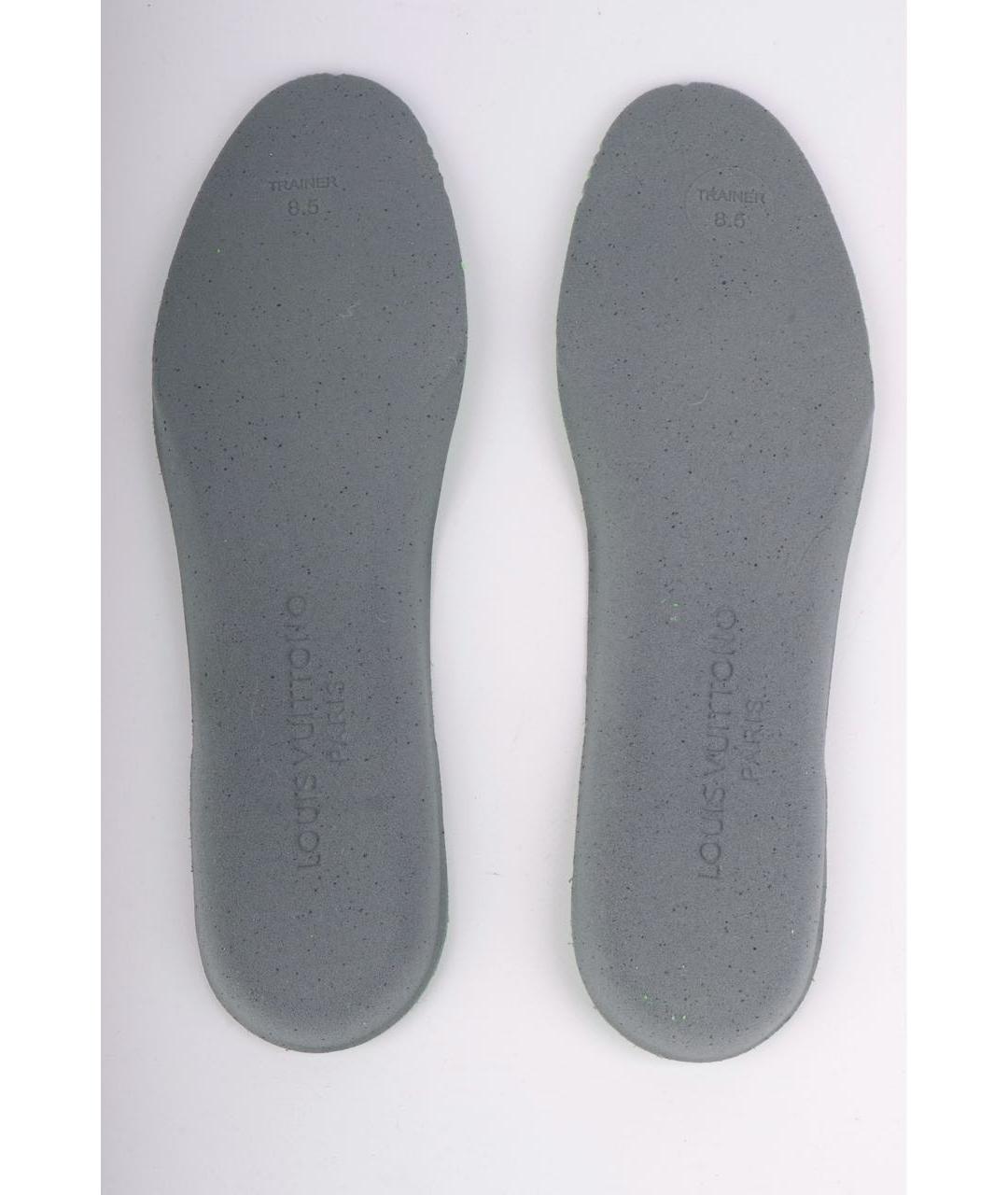 LOUIS VUITTON Серые кожаные низкие кроссовки / кеды, фото 8