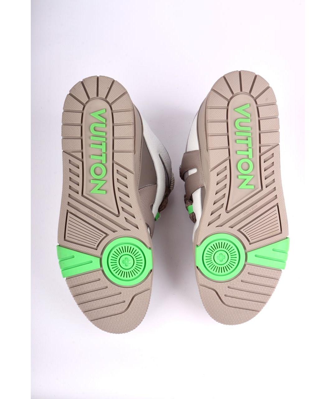 LOUIS VUITTON Серые кожаные низкие кроссовки / кеды, фото 5