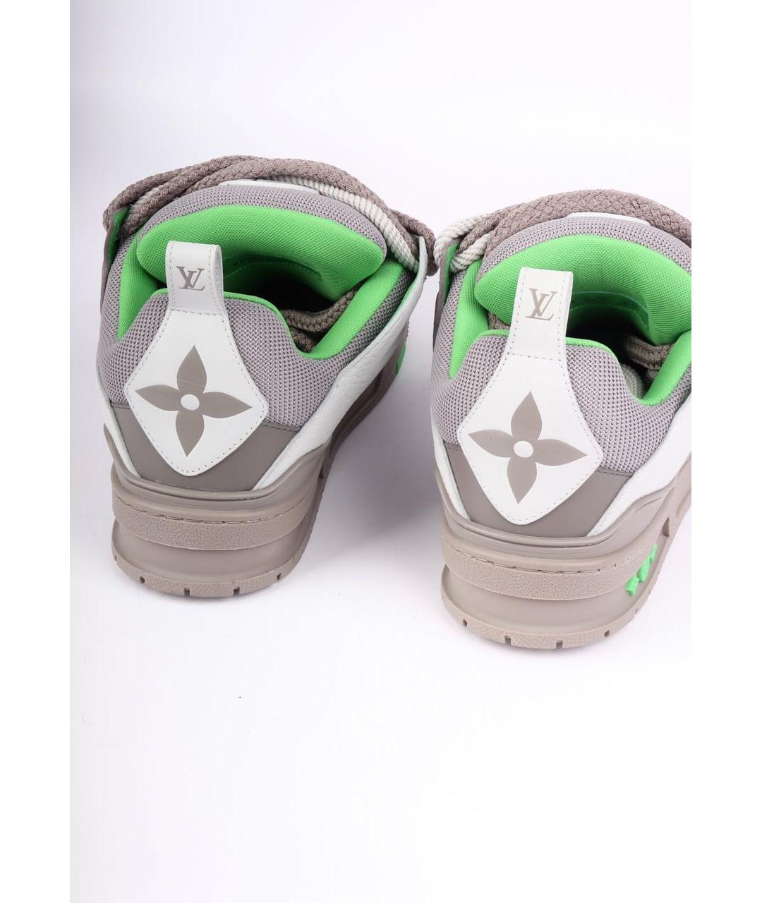 LOUIS VUITTON Серые кожаные низкие кроссовки / кеды, фото 3