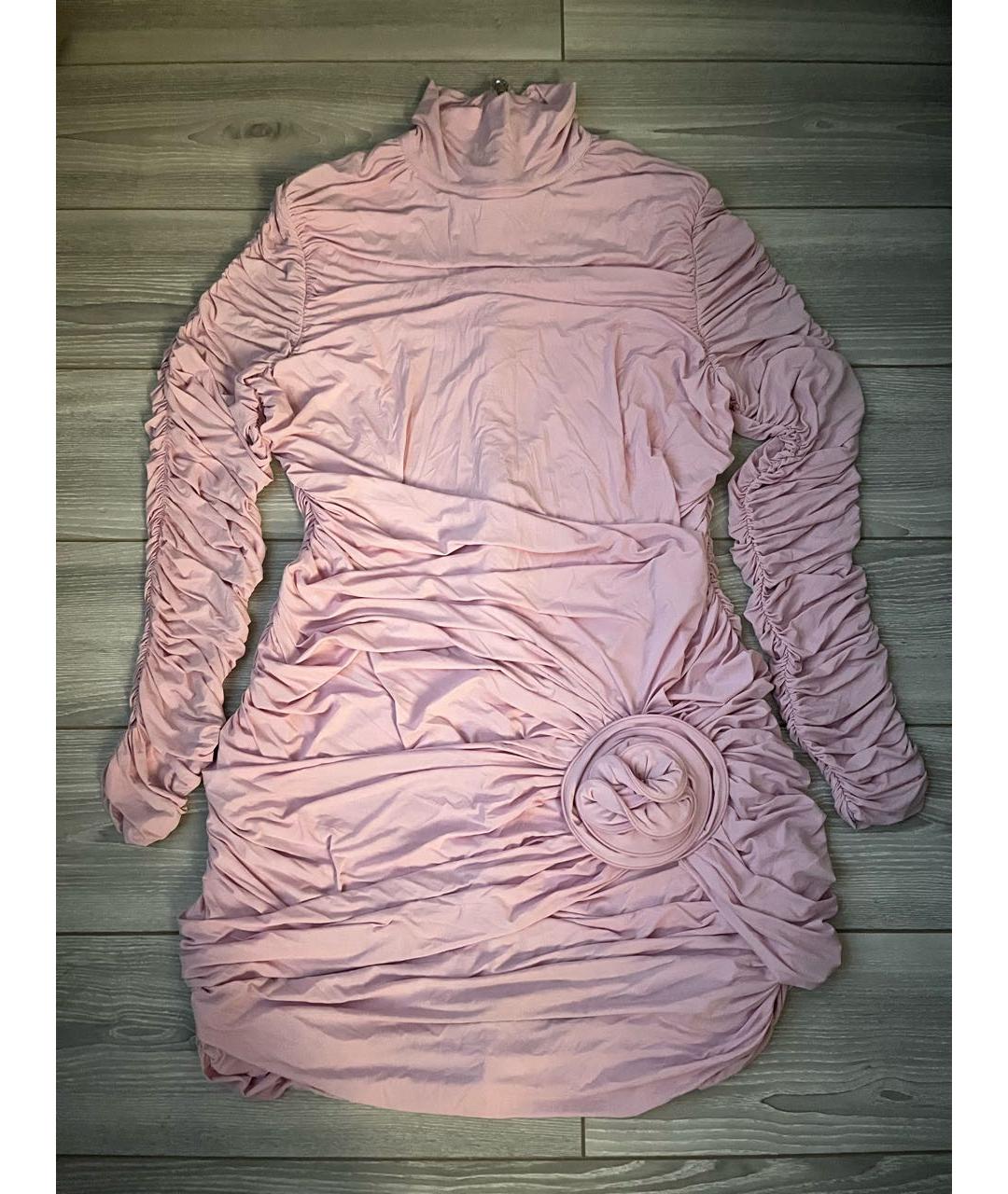 MAGDA BUTRYM Розовое полиамидовое коктейльное платье, фото 4