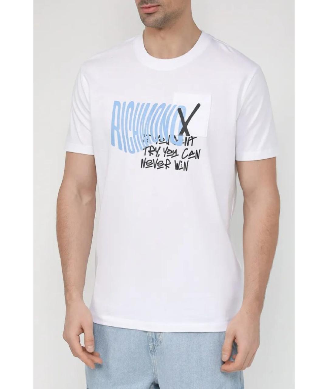 JOHN RICHMOND Белая хлопковая футболка, фото 2