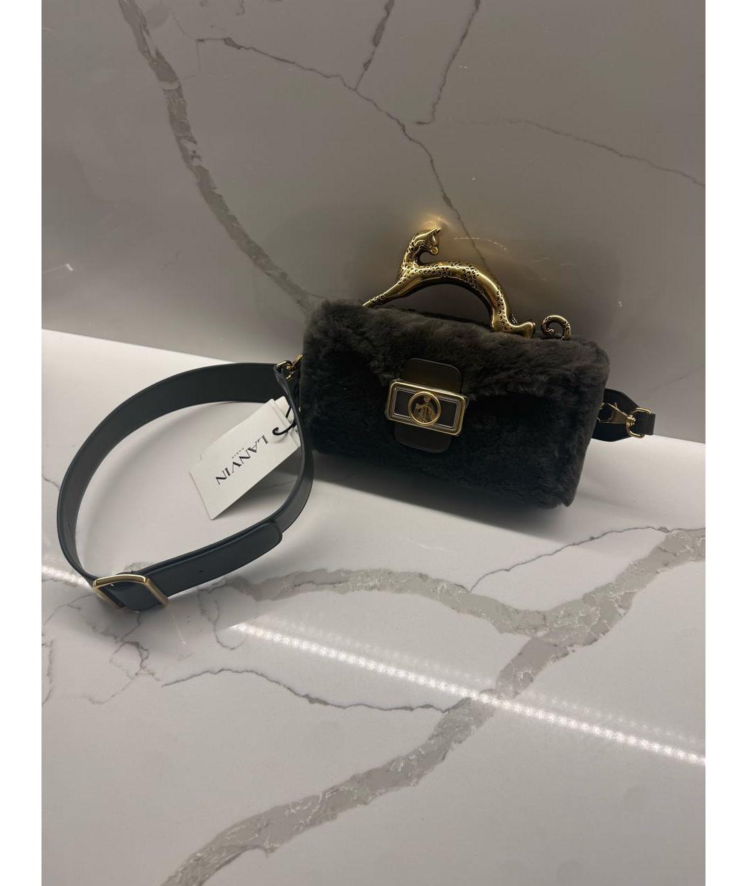LANVIN Зеленая меховая сумка через плечо, фото 2