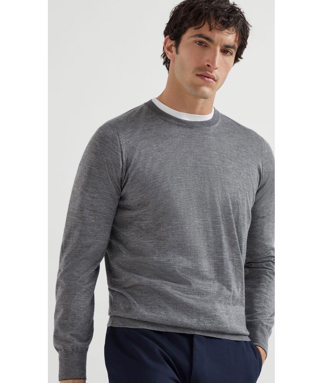 BRUNELLO CUCINELLI Серый кашемировый джемпер / свитер, фото 6