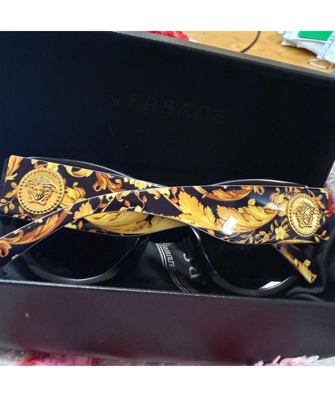 VERSACE Коричневые пластиковые солнцезащитные очки, фото 4