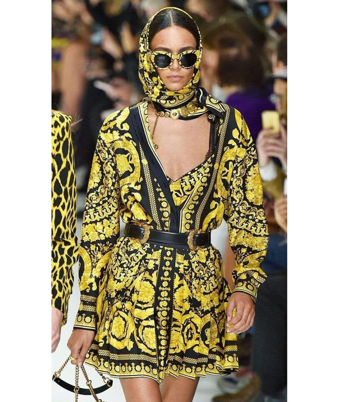 VERSACE Коричневые пластиковые солнцезащитные очки, фото 5