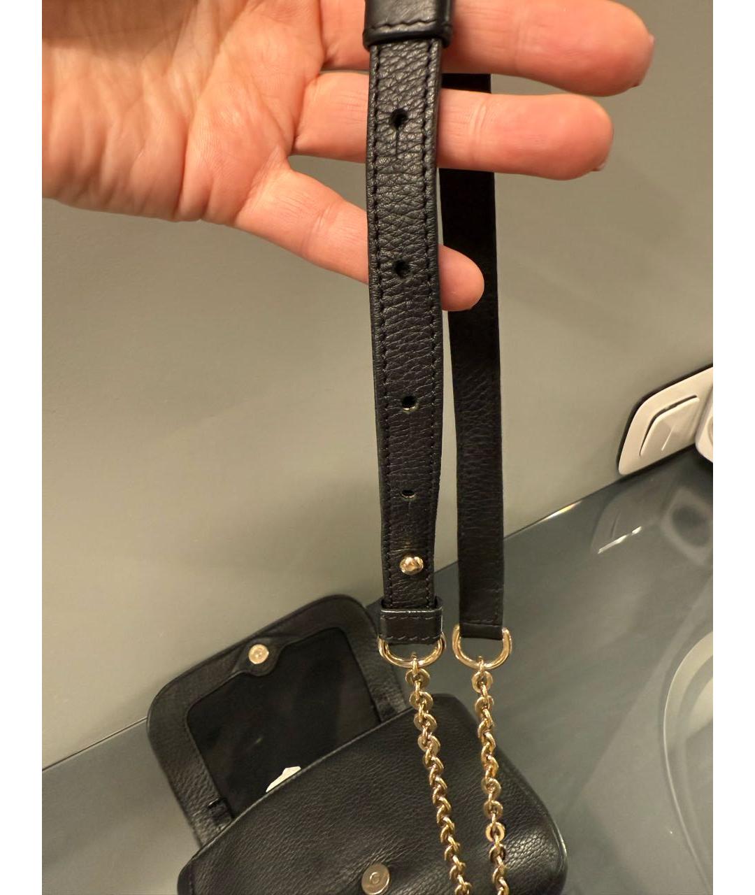 SEE BY CHLOE Черная кожаная сумка через плечо, фото 4