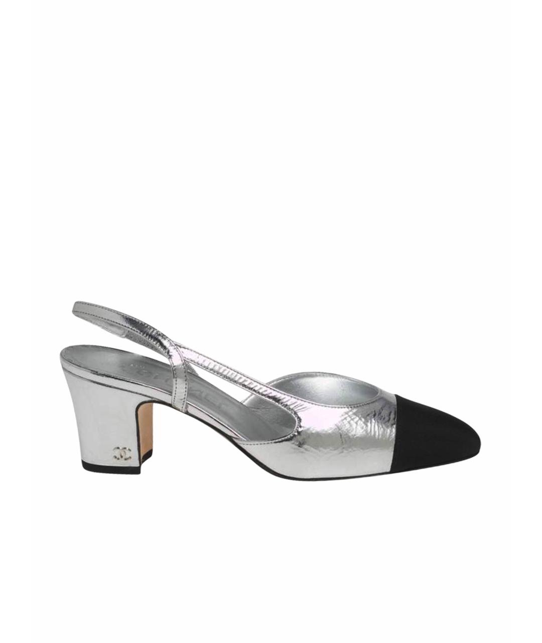 CHANEL Серебряные кожаные туфли, фото 1