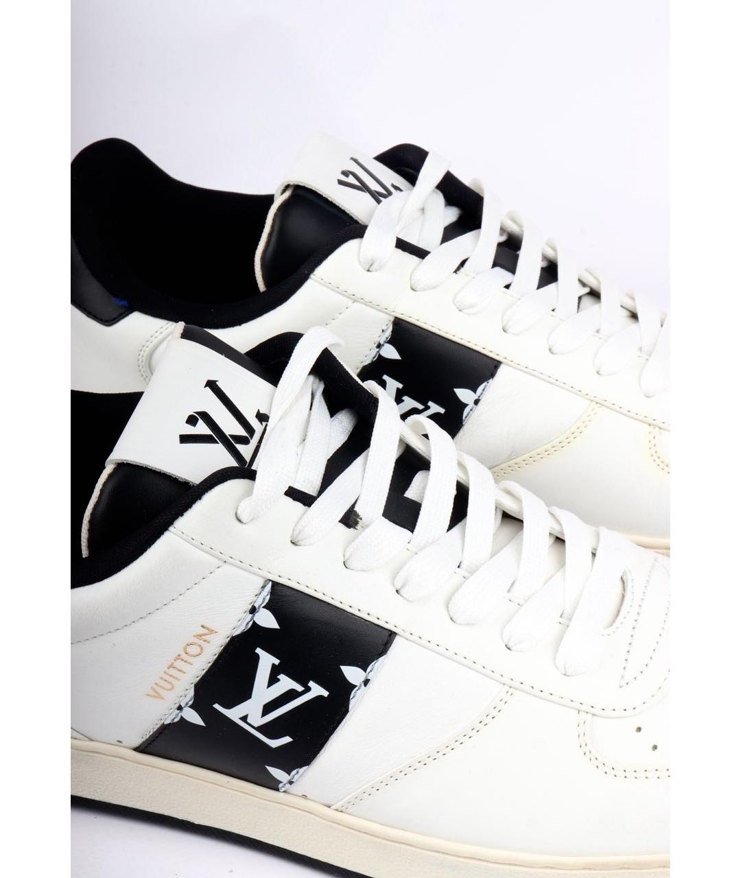 LOUIS VUITTON Белые кожаные низкие кроссовки / кеды, фото 3