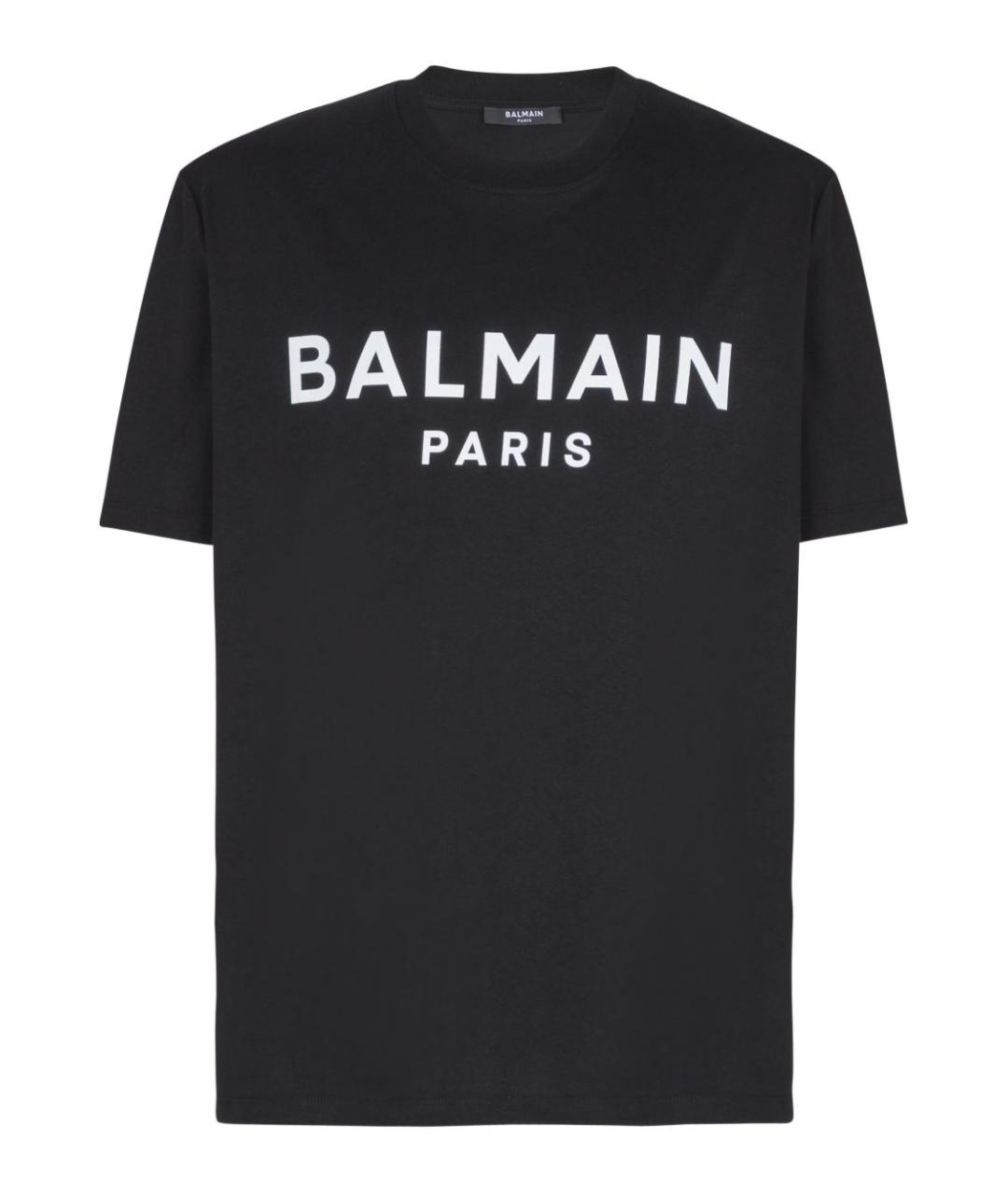 BALMAIN Черная хлопковая футболка, фото 1