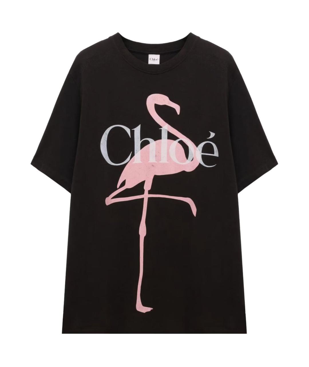 CHLOE Черная хлопковая футболка, фото 1