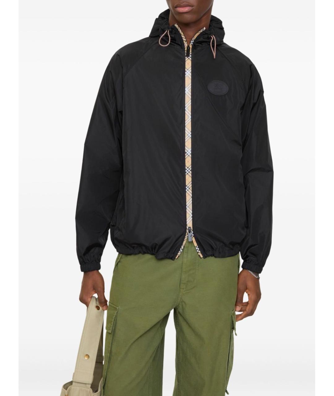BURBERRY Черная полиамидовая куртка, фото 2