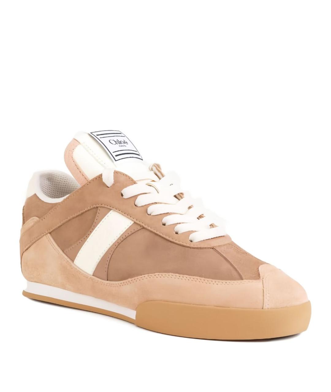 CHLOE Бежевые замшевые кеды, фото 3