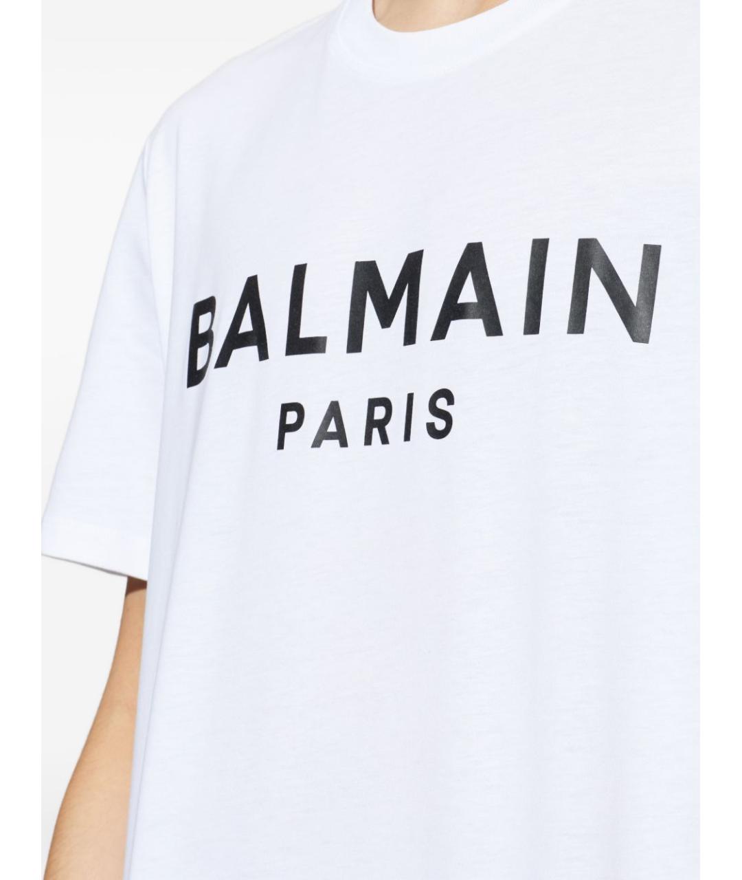 BALMAIN Белая хлопковая футболка, фото 3