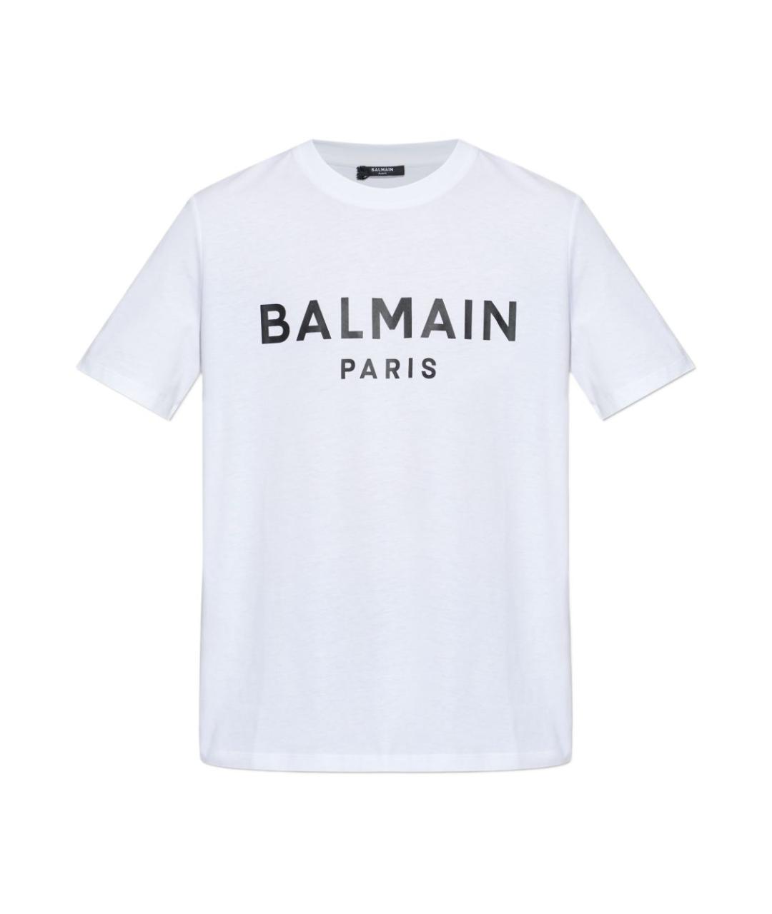 BALMAIN Белая хлопковая футболка, фото 1