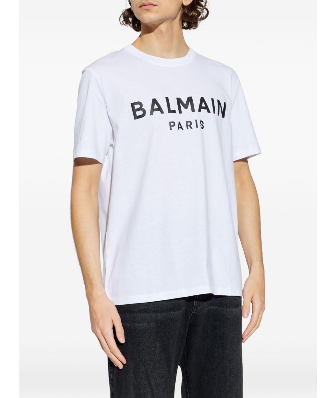 BALMAIN Белая хлопковая футболка, фото 2