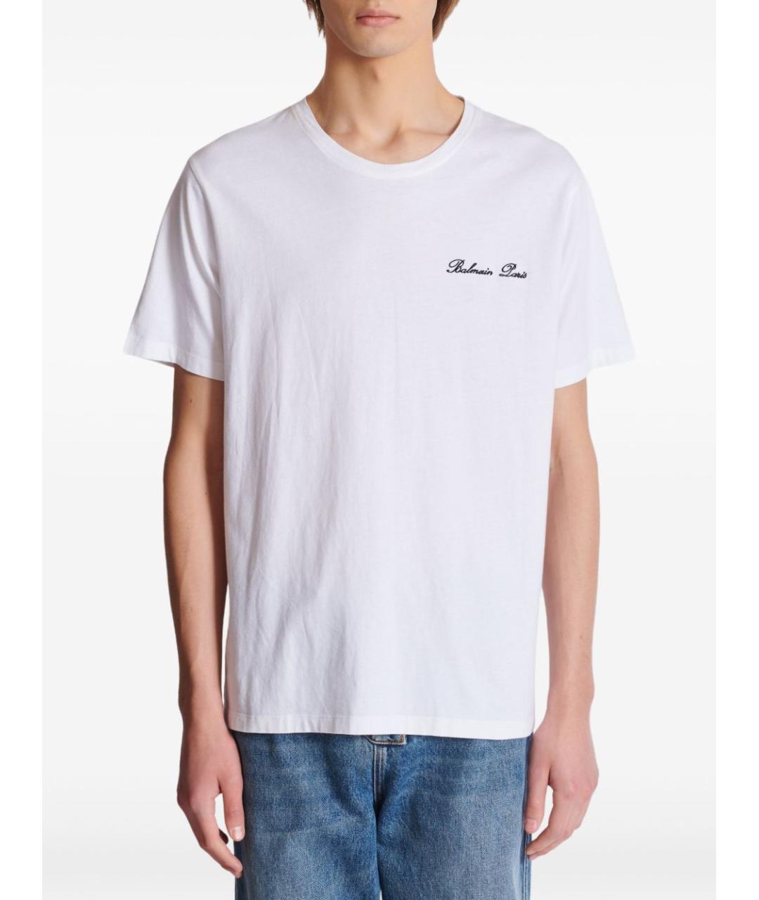 BALMAIN Белая хлопковая футболка, фото 7