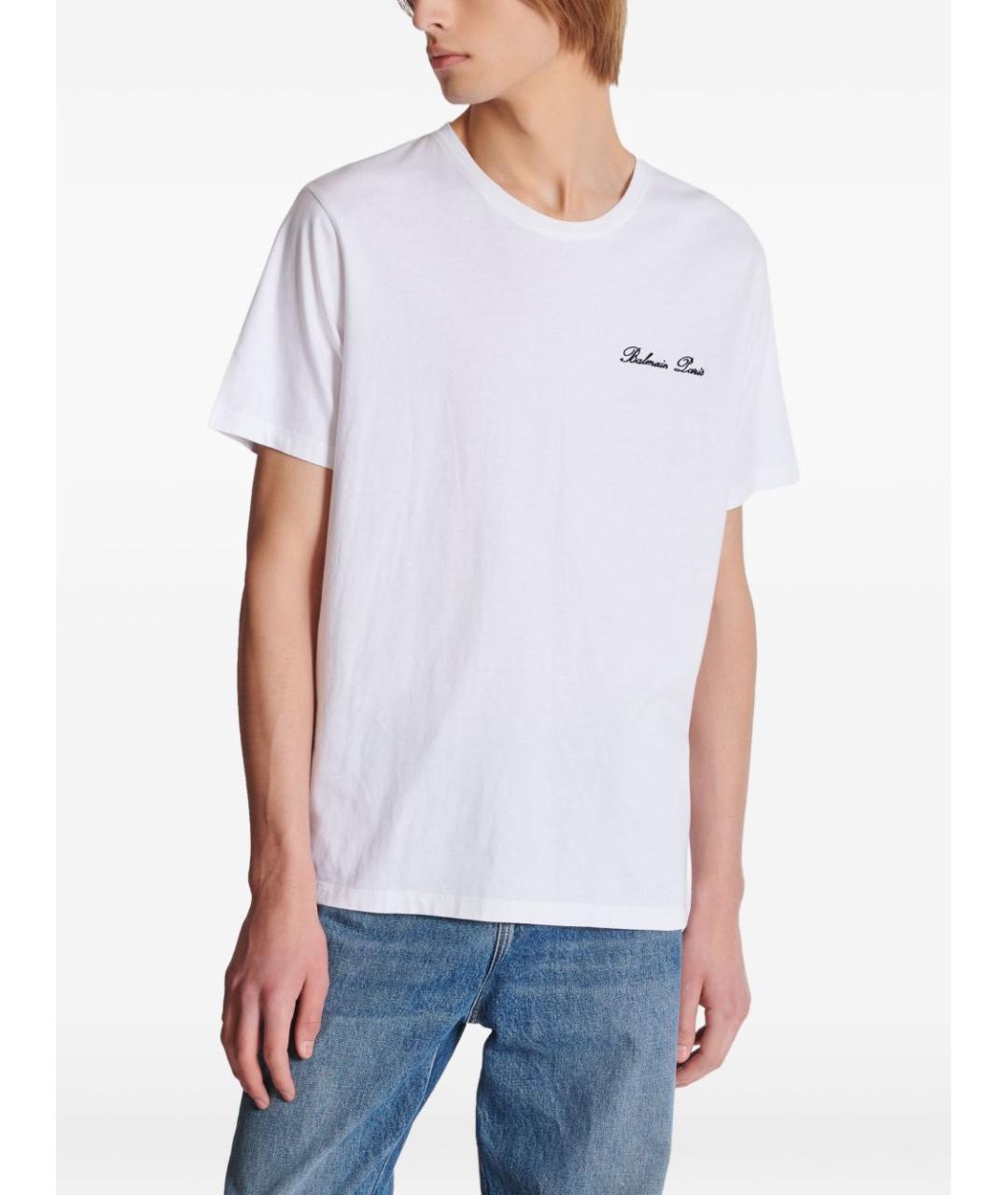 BALMAIN Белая хлопковая футболка, фото 6