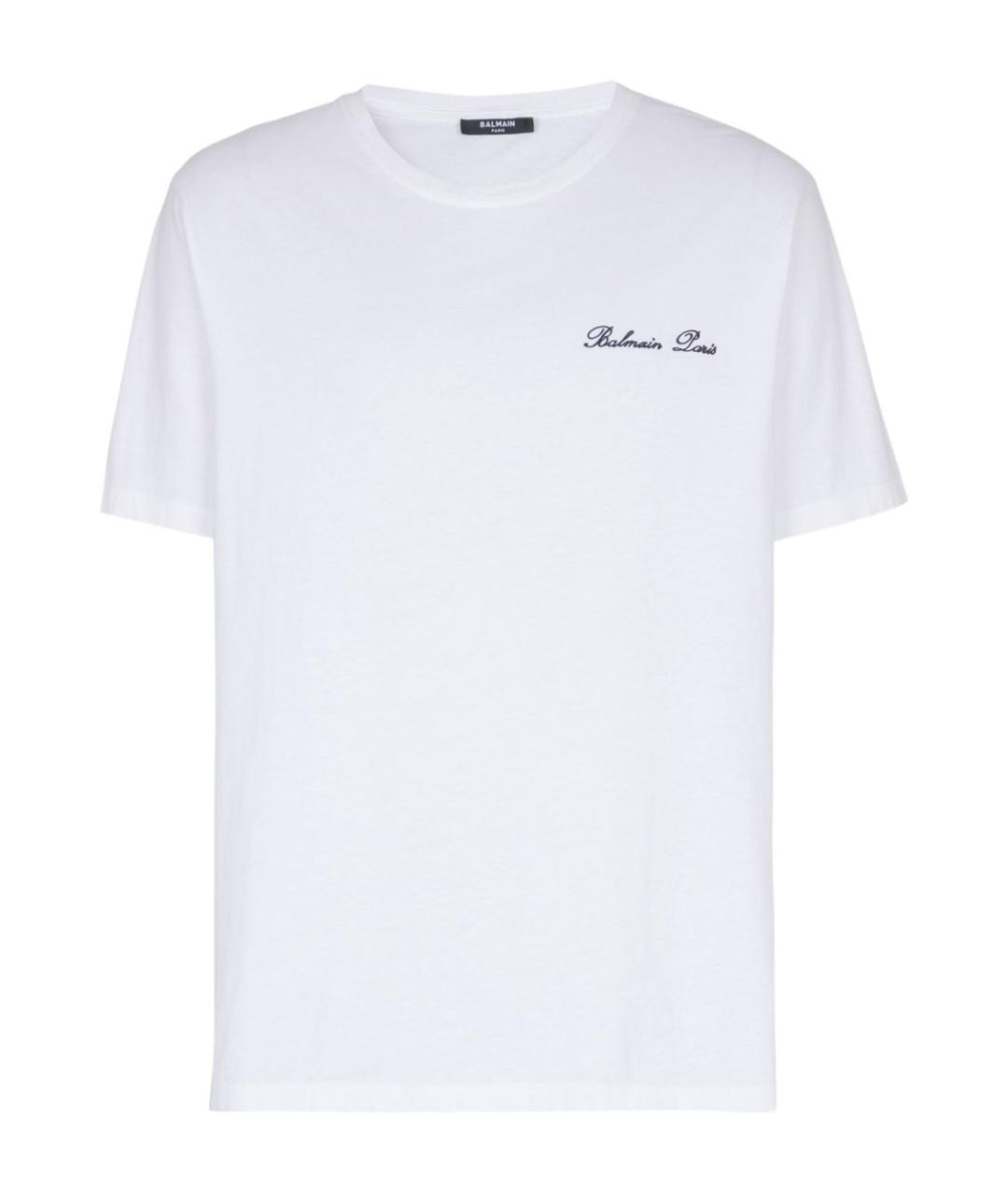 BALMAIN Белая хлопковая футболка, фото 1