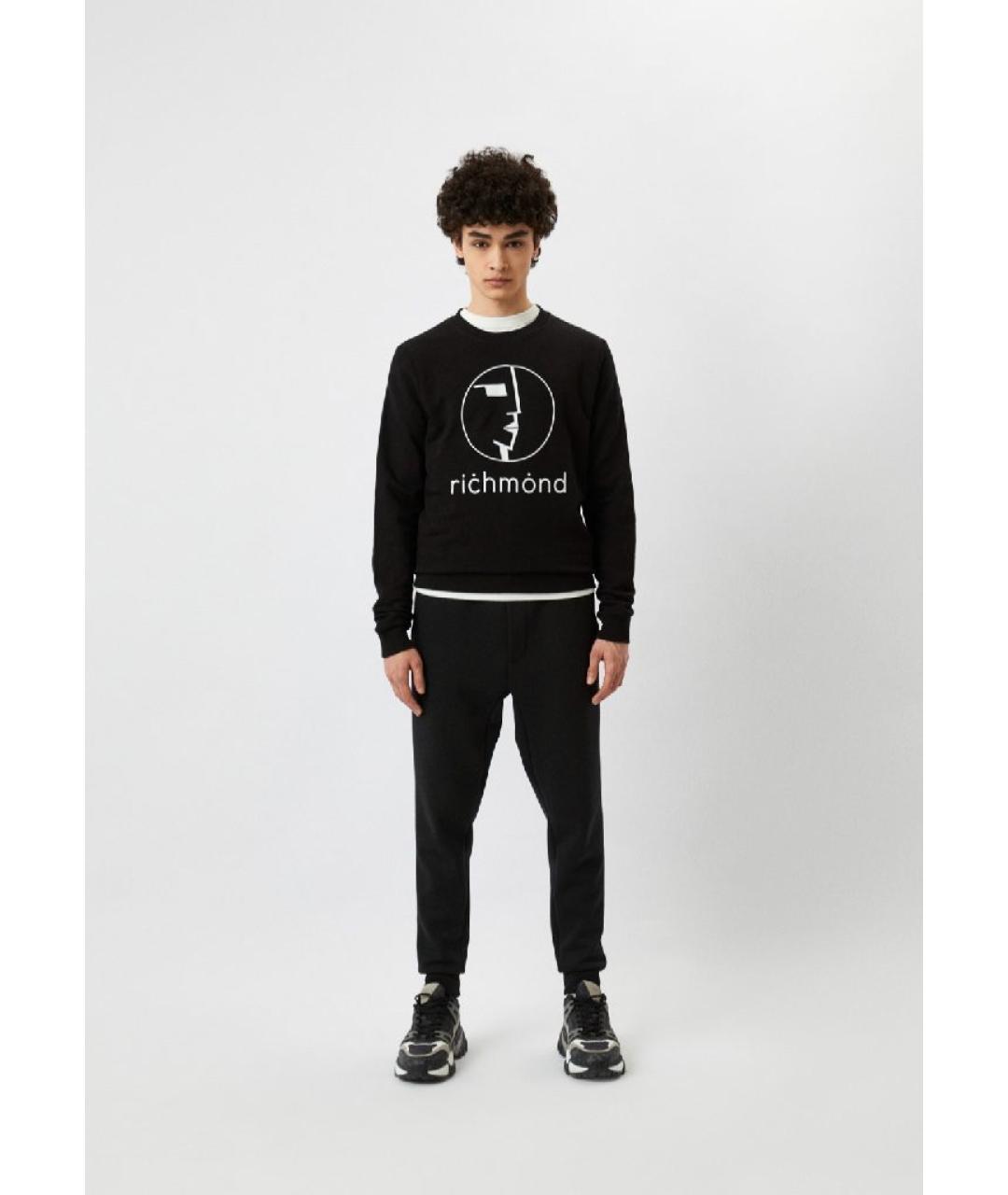 JOHN RICHMOND Черный хлопковый джемпер / свитер, фото 2