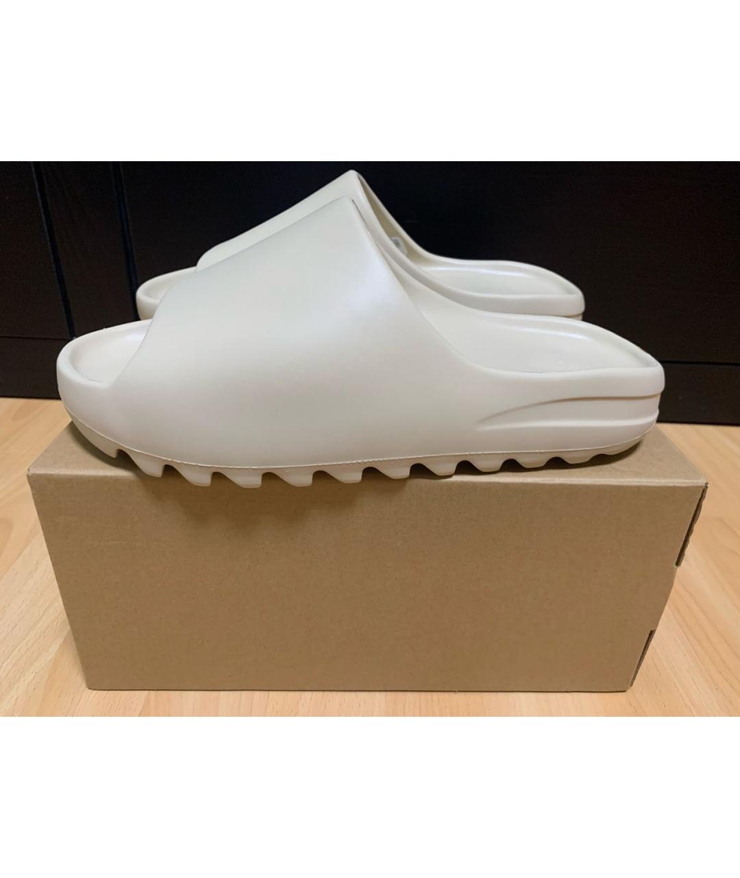 ADIDAS YEEZY Бежевые резиновые шлепанцы, фото 5