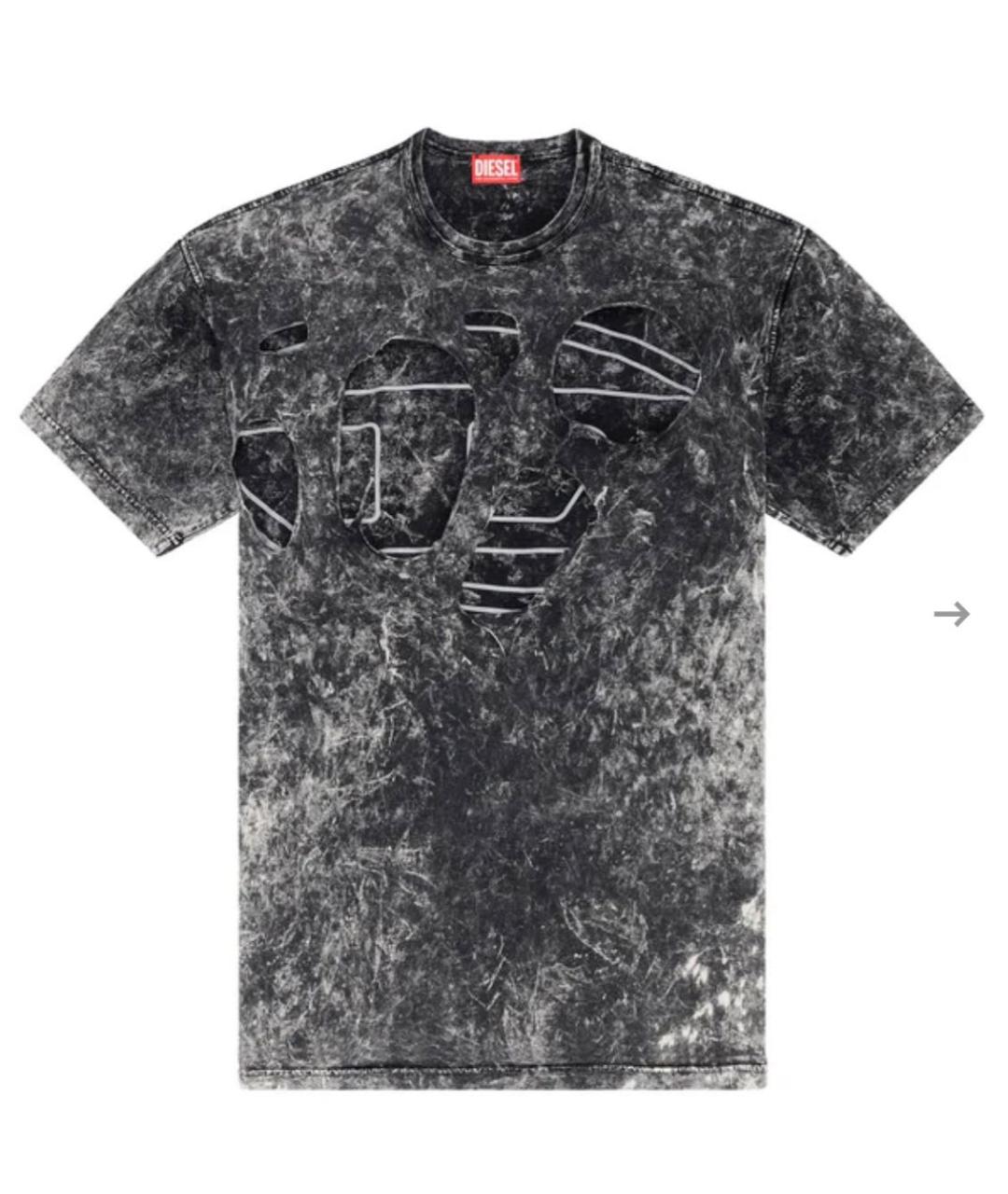 DIESEL Антрацитовая хлопковая футболка, фото 1
