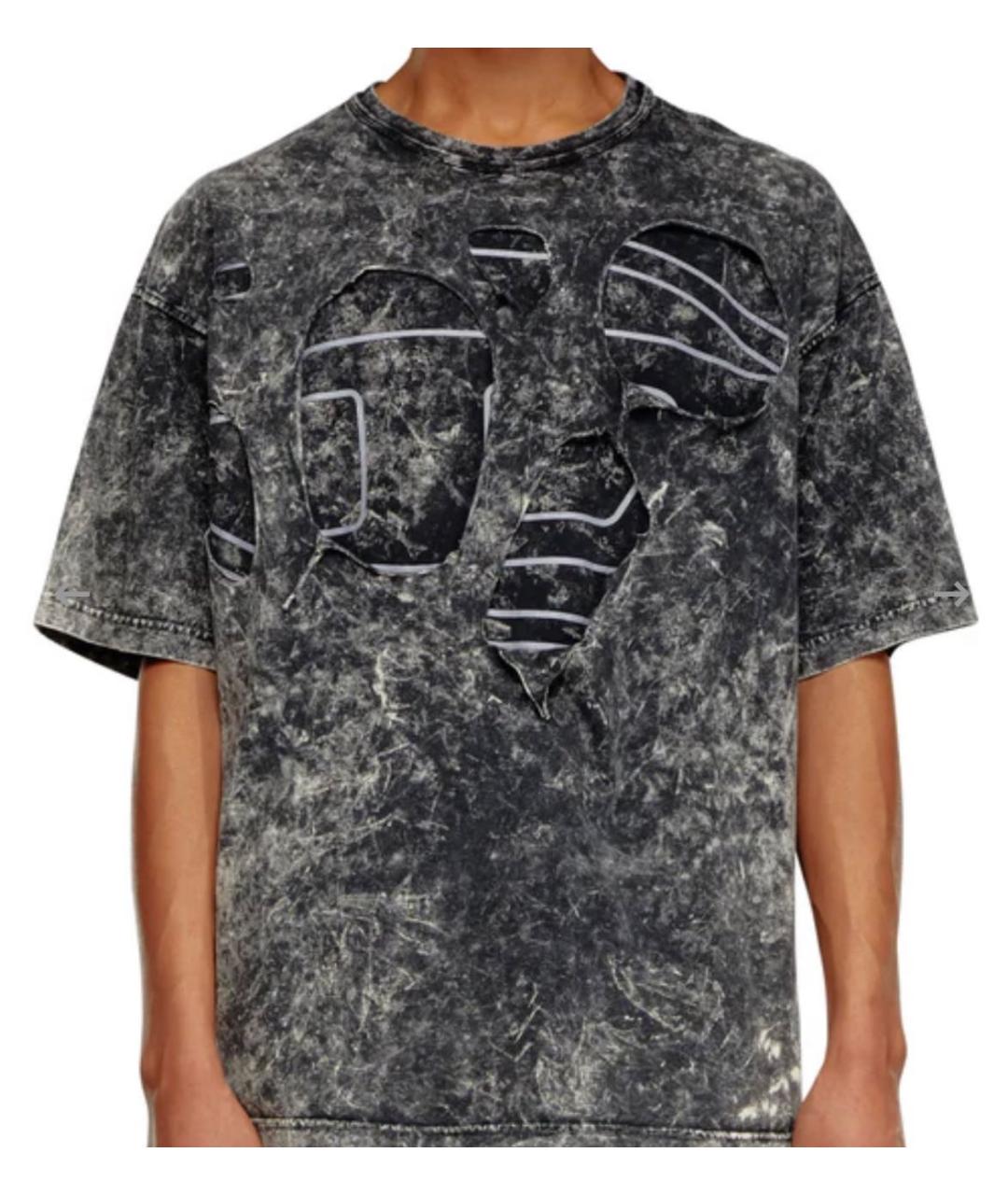 DIESEL Антрацитовая хлопковая футболка, фото 2