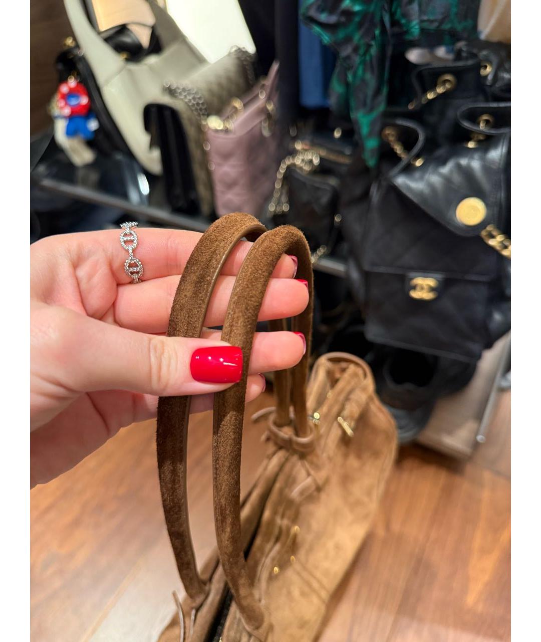 PRADA Коричневая замшевая сумка через плечо, фото 6