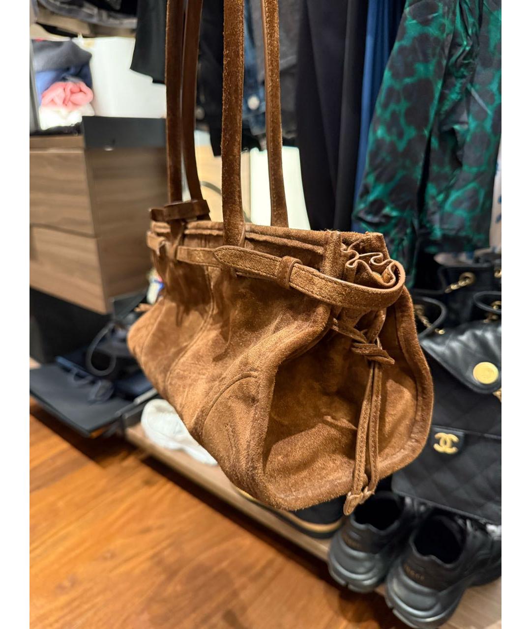 PRADA Коричневая замшевая сумка через плечо, фото 3