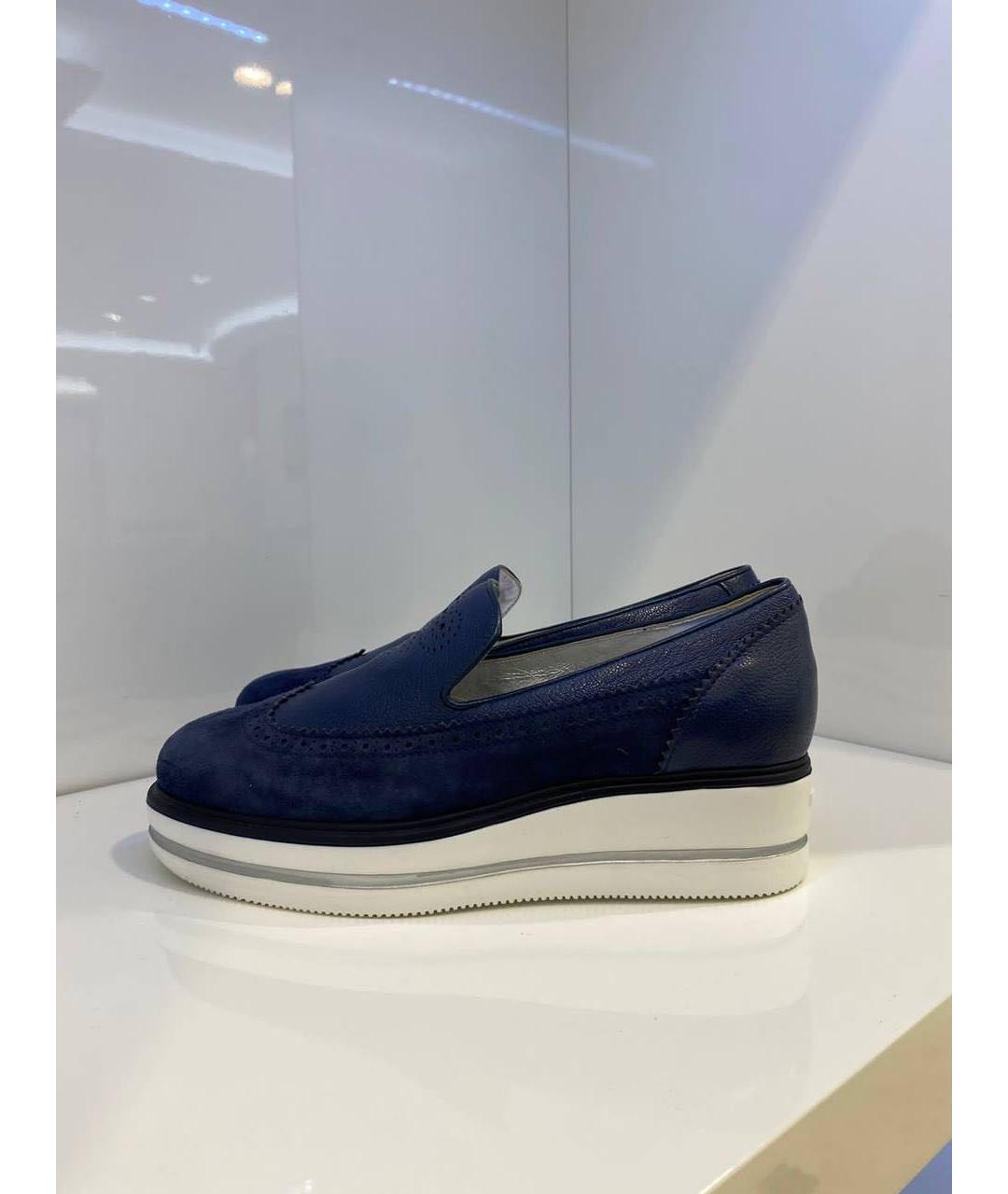 HOGAN Темно-синие замшевые слипоны, фото 4