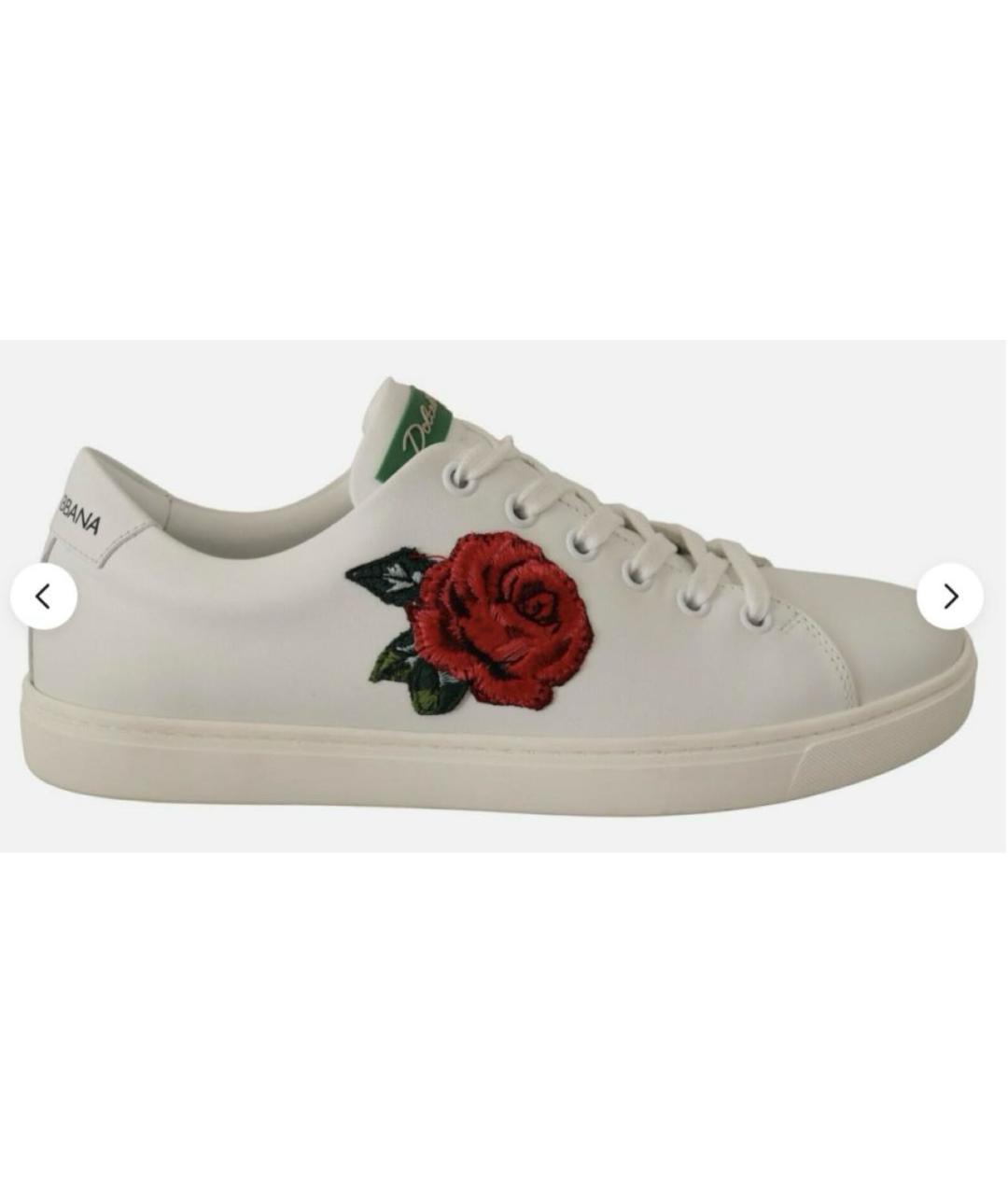 DOLCE&GABBANA Белые кожаные кеды, фото 8